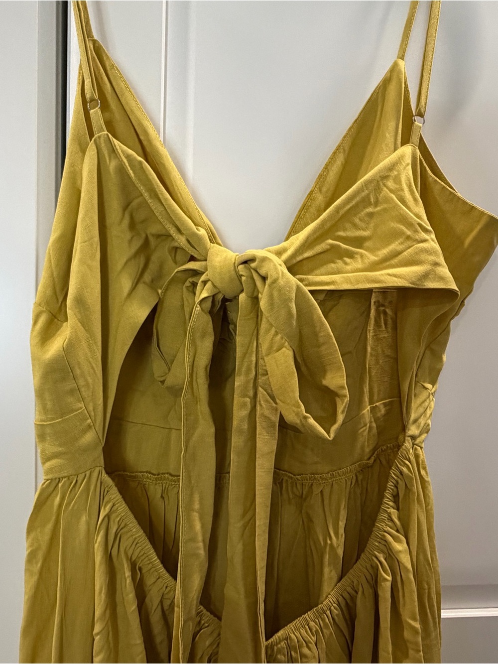 Cupshe Mustard Yellow Twist Front Spaghetti Strap Maxi Dress - Picture 5 of 9